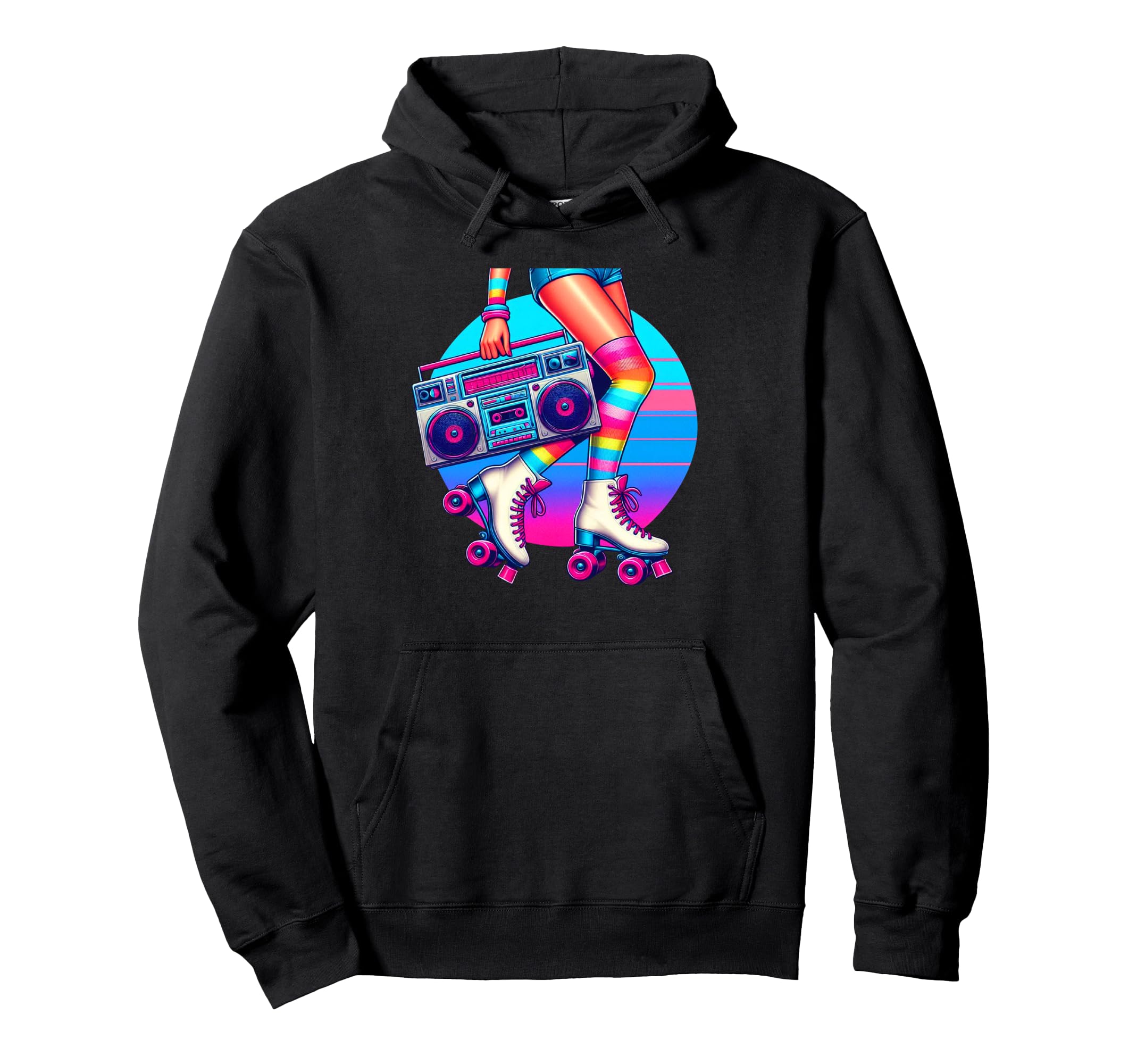 Rollerskates Funny 80S Roller Disco Hoodie - Fun Novelty Design for Adults - T-Shirt, Sweatshirt, Hoodie