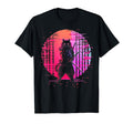 Synthwave Cat Samurai Mediation T-Shirt - Aesthetic Graphic Men Women - T-Shirt, Sweatshirt, Hoodie
