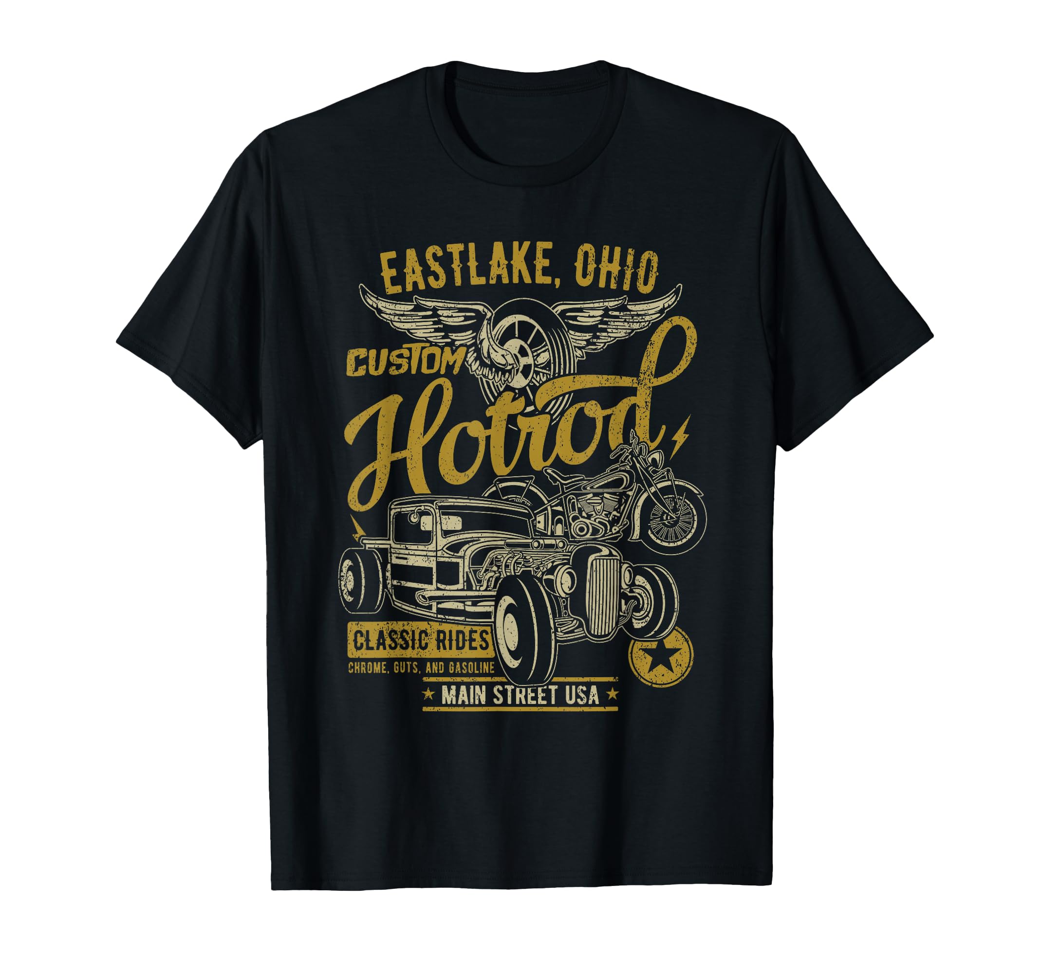 Eastlake Oh Hotrod Car Motorcycle T-Shirt - Casual Everyday Wear for Adults - T-Shirt, Sweatshirt, Hoodie