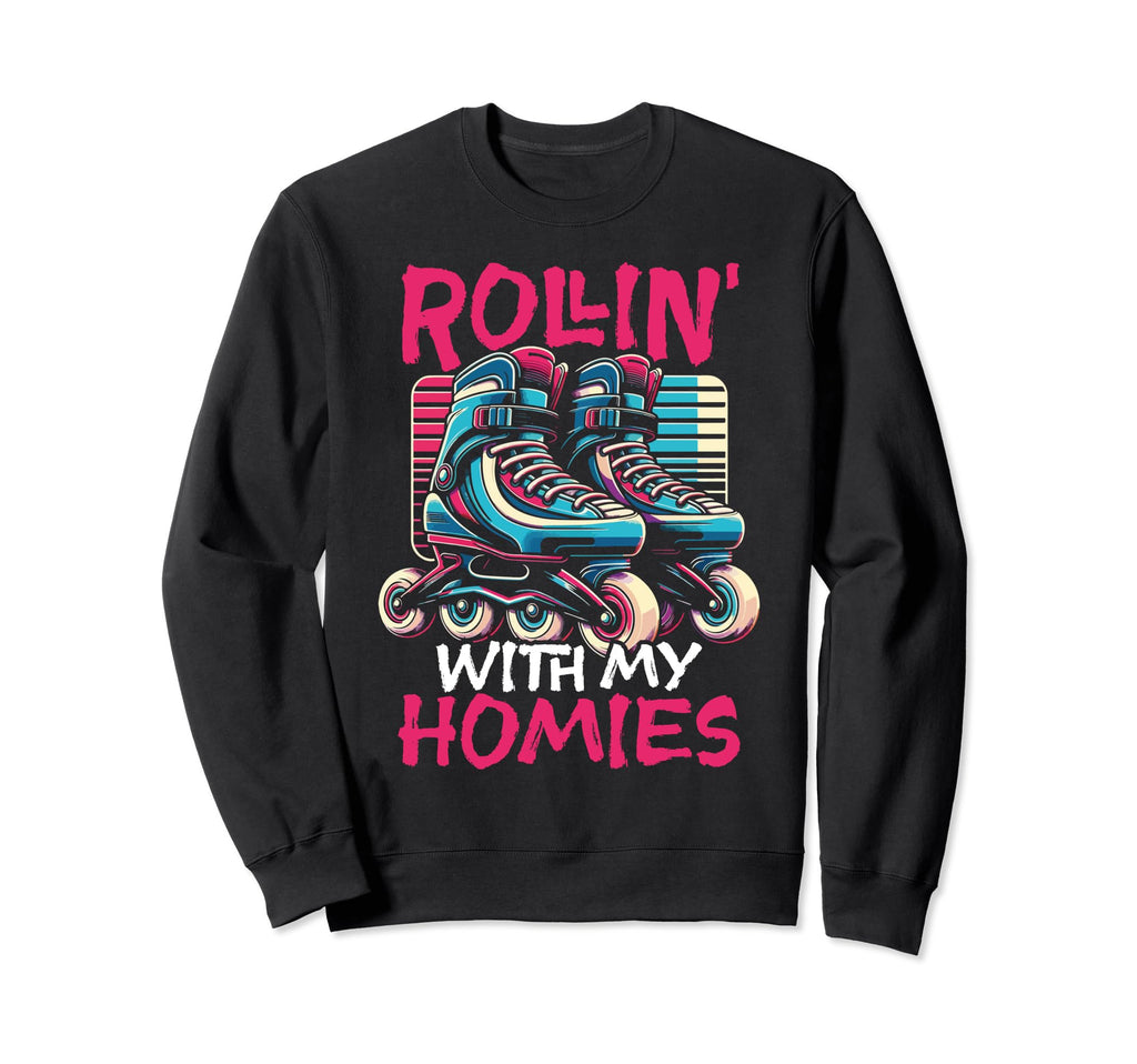 Rollin My Homies Disco Skating Sweatshirt - Aesthetic Graphic Men Women - T-Shirt, Sweatshirt, Hoodie