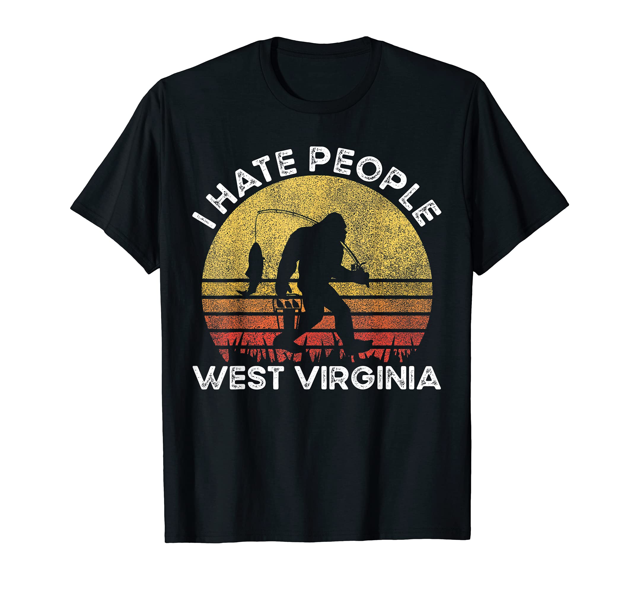 Bigfoot Sasquatch I Hate People West T-Shirt - Custom Art Print Men Women - T-Shirt, Sweatshirt, Hoodie