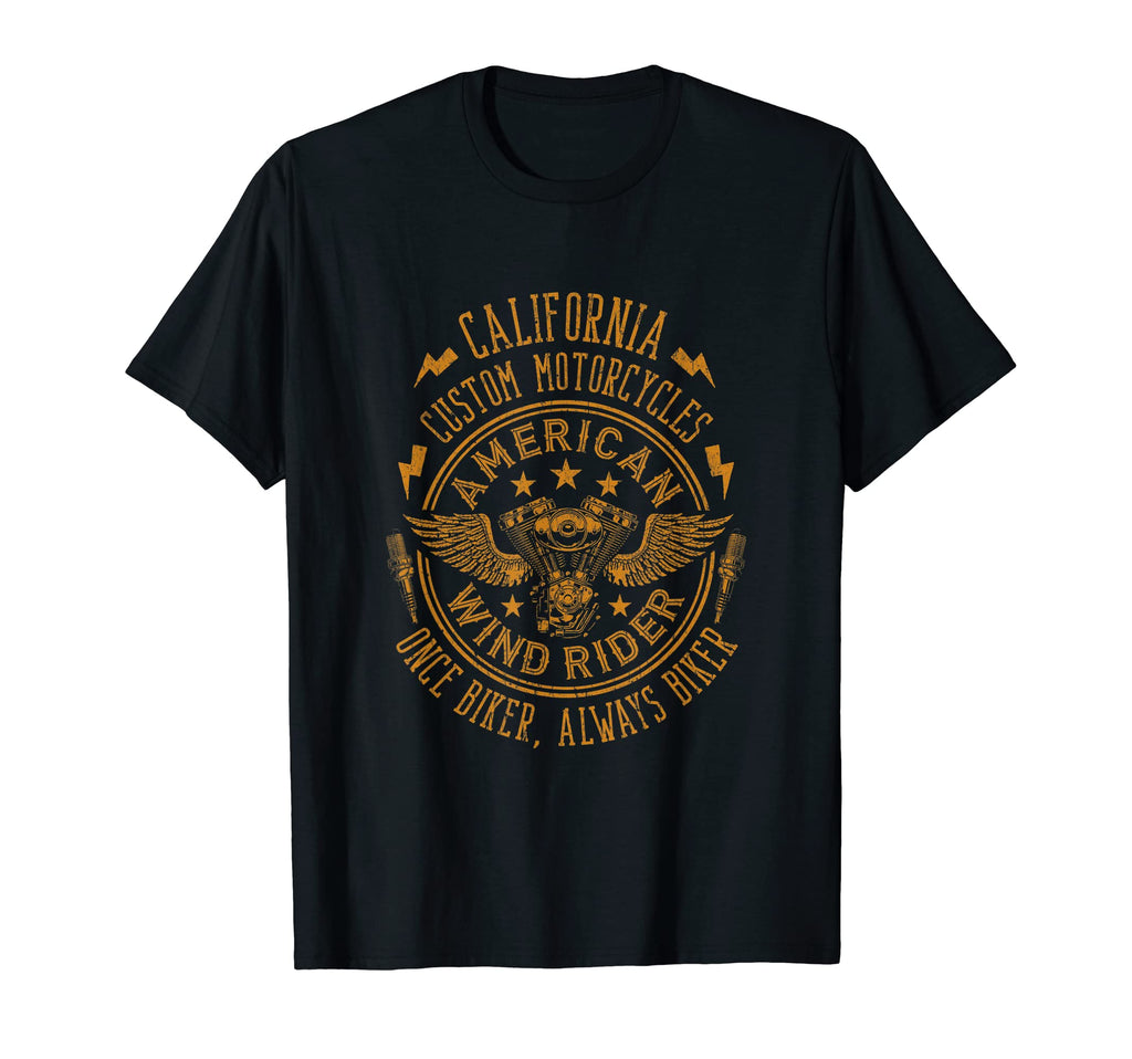 American Custom Motorcycles Illustration T-Shirt - Unique Graphic Unisex - T-Shirt, Sweatshirt, Hoodie