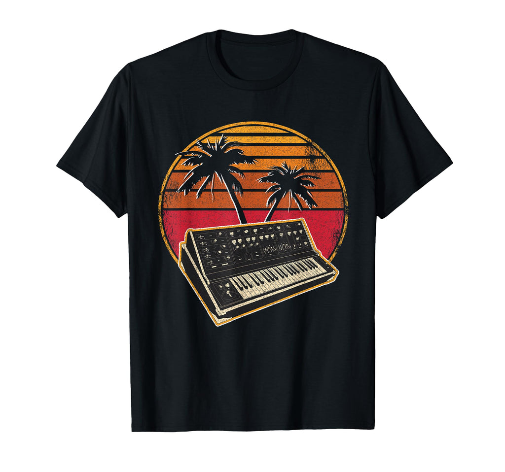 Analog Synthesizer Retrowave 70S Sunset T-Shirt - Novelty Apparel Unisex - T-Shirt, Sweatshirt, Hoodie