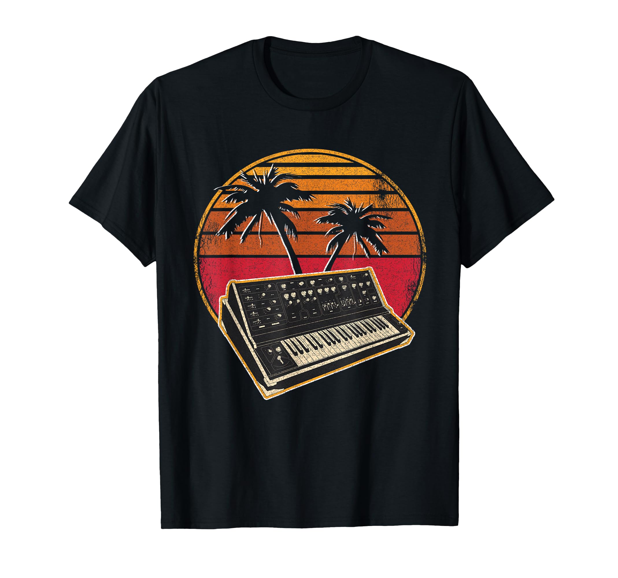 Analog Synthesizer Retrowave 70S Sunset T-Shirt - Novelty Apparel Unisex - T-Shirt, Sweatshirt, Hoodie