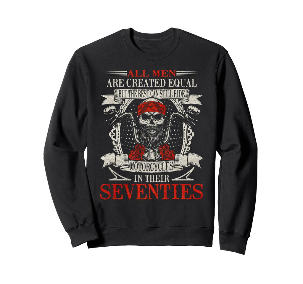 Biker Skull Seventies Motorcycle Rider Sweatshirt - Novelty Apparel Unisex - T-Shirt, Sweatshirt, Hoodie