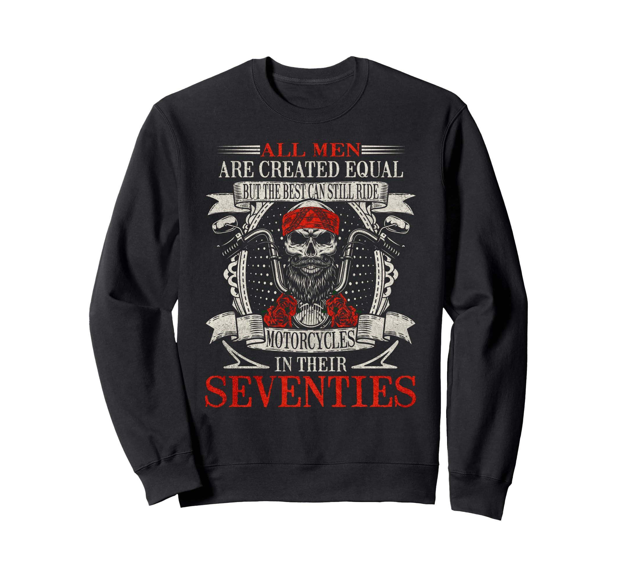 Biker Skull Seventies Motorcycle Rider Sweatshirt - Novelty Apparel Unisex - T-Shirt, Sweatshirt, Hoodie