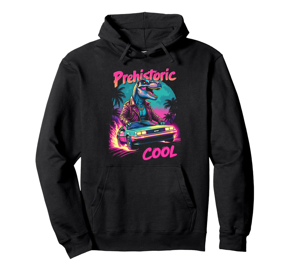 80S 70S Car T Rex Dinosaur Aesthetic Hoodie - Minimalist Print for Adults - T-Shirt, Sweatshirt, Hoodie
