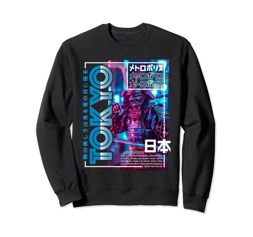Tokyo City 80S Synthwave Sweatshirt - Casual Everyday Wear Men Women - T-Shirt, Sweatshirt, Hoodie