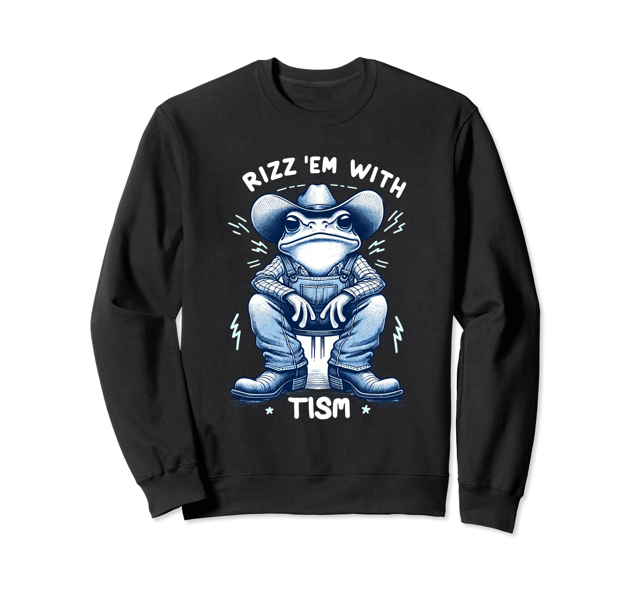 Rizz Em Tism Country Western Frog Sweatshirt - Graphic Print for Adults - T-Shirt, Sweatshirt, Hoodie