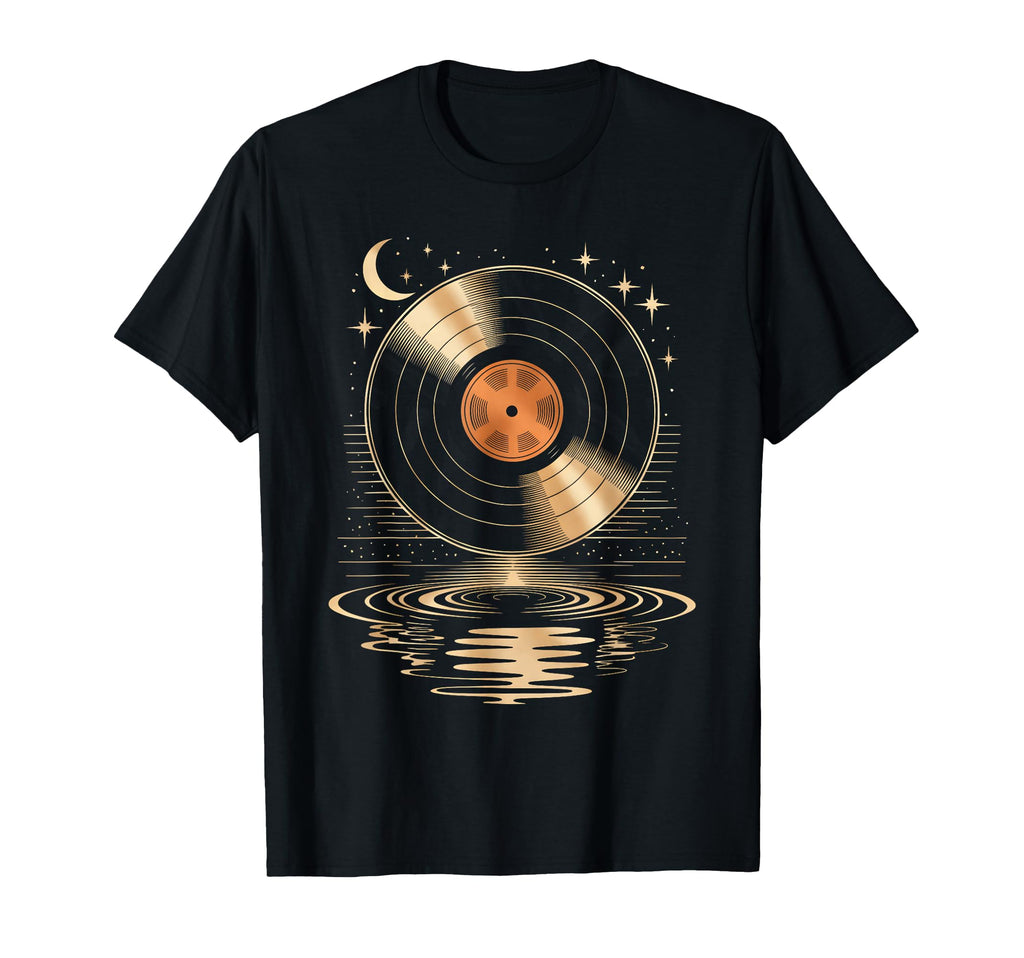Vinyl Music Vinyl Moon Vinyl Record T-Shirt - Casual Everyday Wear Unisex - T-Shirt, Sweatshirt, Hoodie
