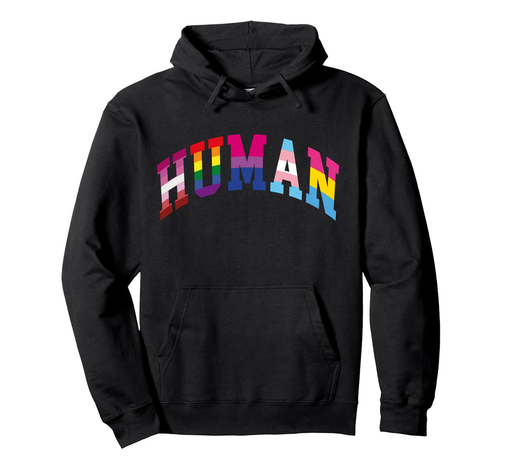 Human Pride Month Lgbt Gay Rainbow Hoodie - Casual Everyday Wear Men Women - T-Shirt, Sweatshirt, Hoodie