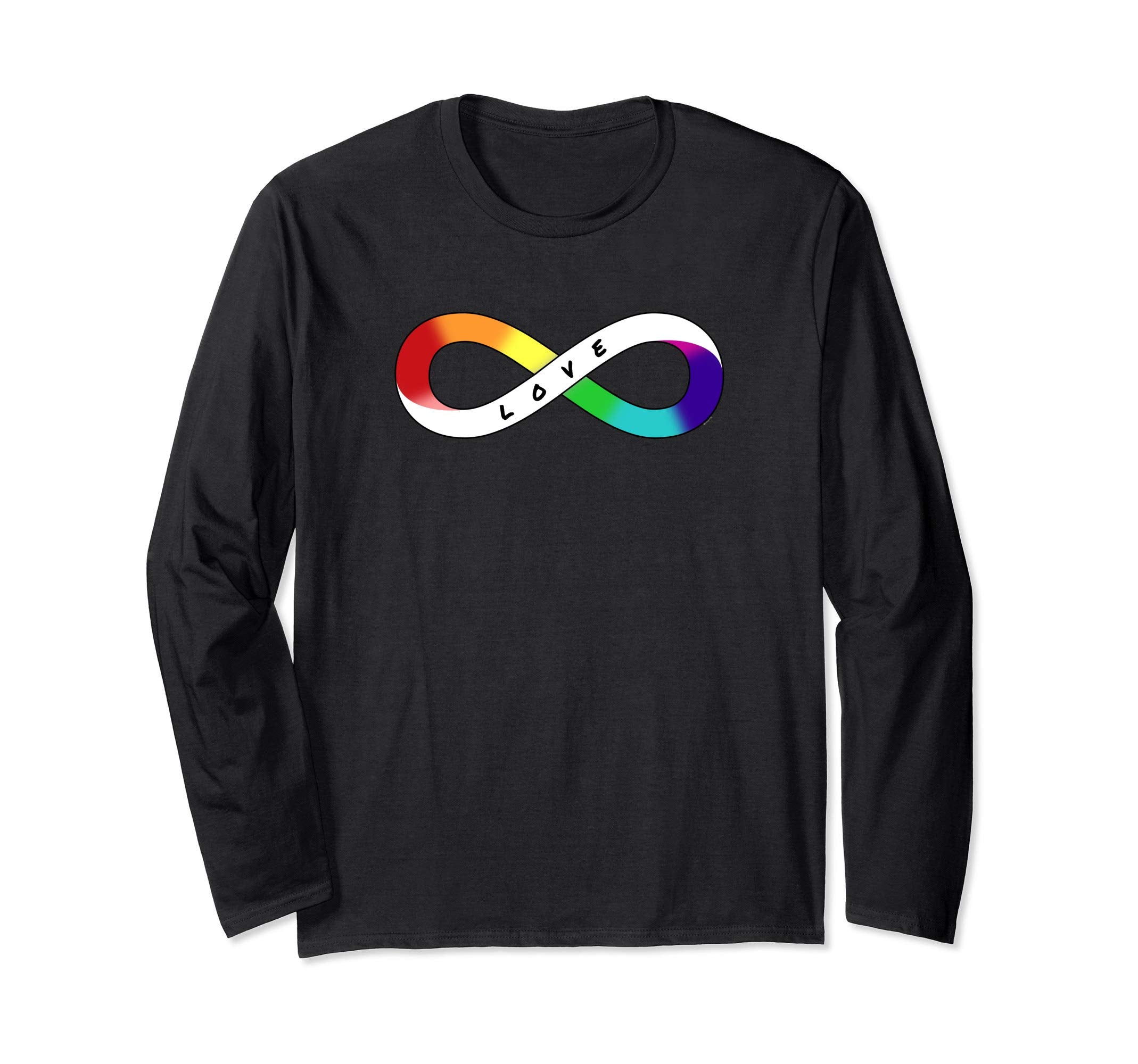 Love Neurodiversity Rainbow Infinity T-Shirt - Minimalist Print for Adults - T-Shirt, Sweatshirt, Hoodie