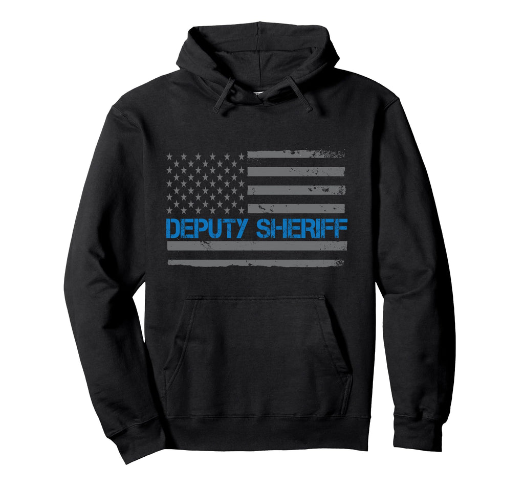 Deputy Sheriff American Flag Patriotic Hoodie - Unique Graphic Men Women - T-Shirt, Sweatshirt, Hoodie