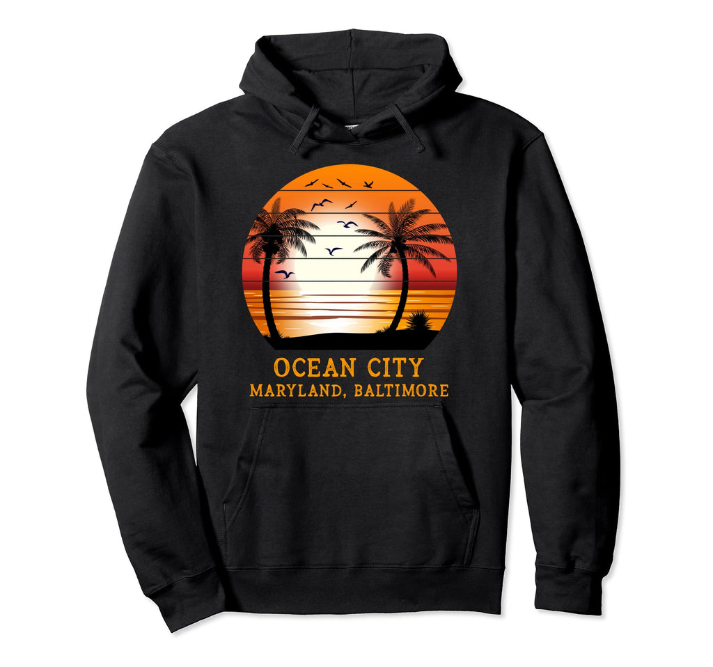 Ocean City Maryland Baltimore Sunset Hoodie - Graphic Print for Adults - T-Shirt, Sweatshirt, Hoodie