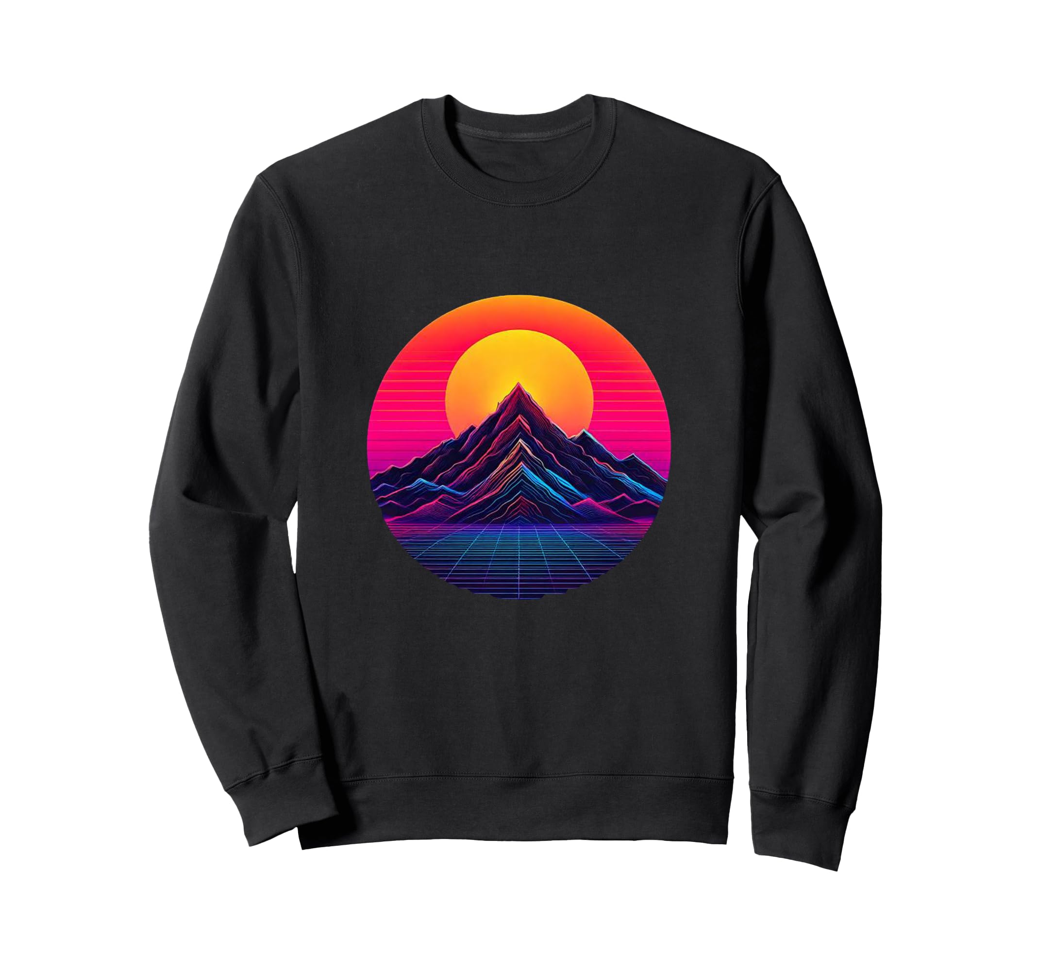80S Sunset And Mountain Synthwave Sweatshirt - Aesthetic Graphic Unisex - T-Shirt, Sweatshirt, Hoodie