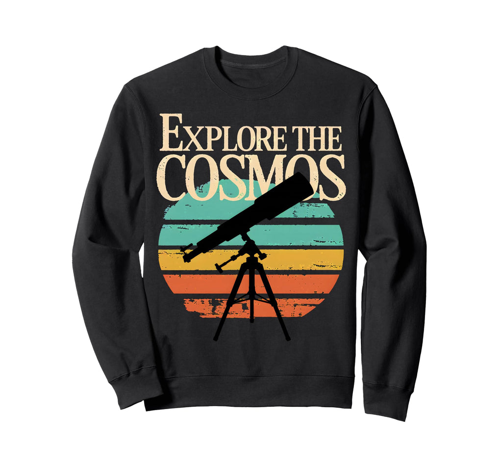 Explore Cosmos Telescope Astronomy Sweatshirt - Custom Art Print for Adults - T-Shirt, Sweatshirt, Hoodie