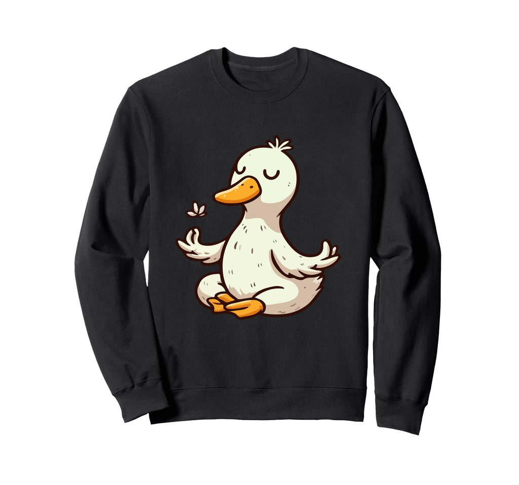 Meditation Duck Yoga Pose Relaxing Sweatshirt - Unique Graphic Men Women - T-Shirt, Sweatshirt, Hoodie