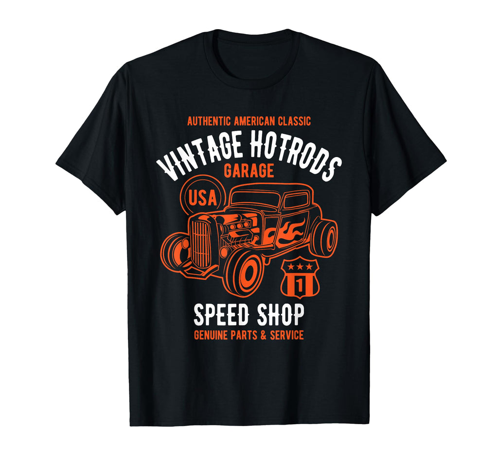 Speed Shop Hotrod Car T-Shirt - Trendy Graphic Unisex - T-Shirt, Sweatshirt, Hoodie