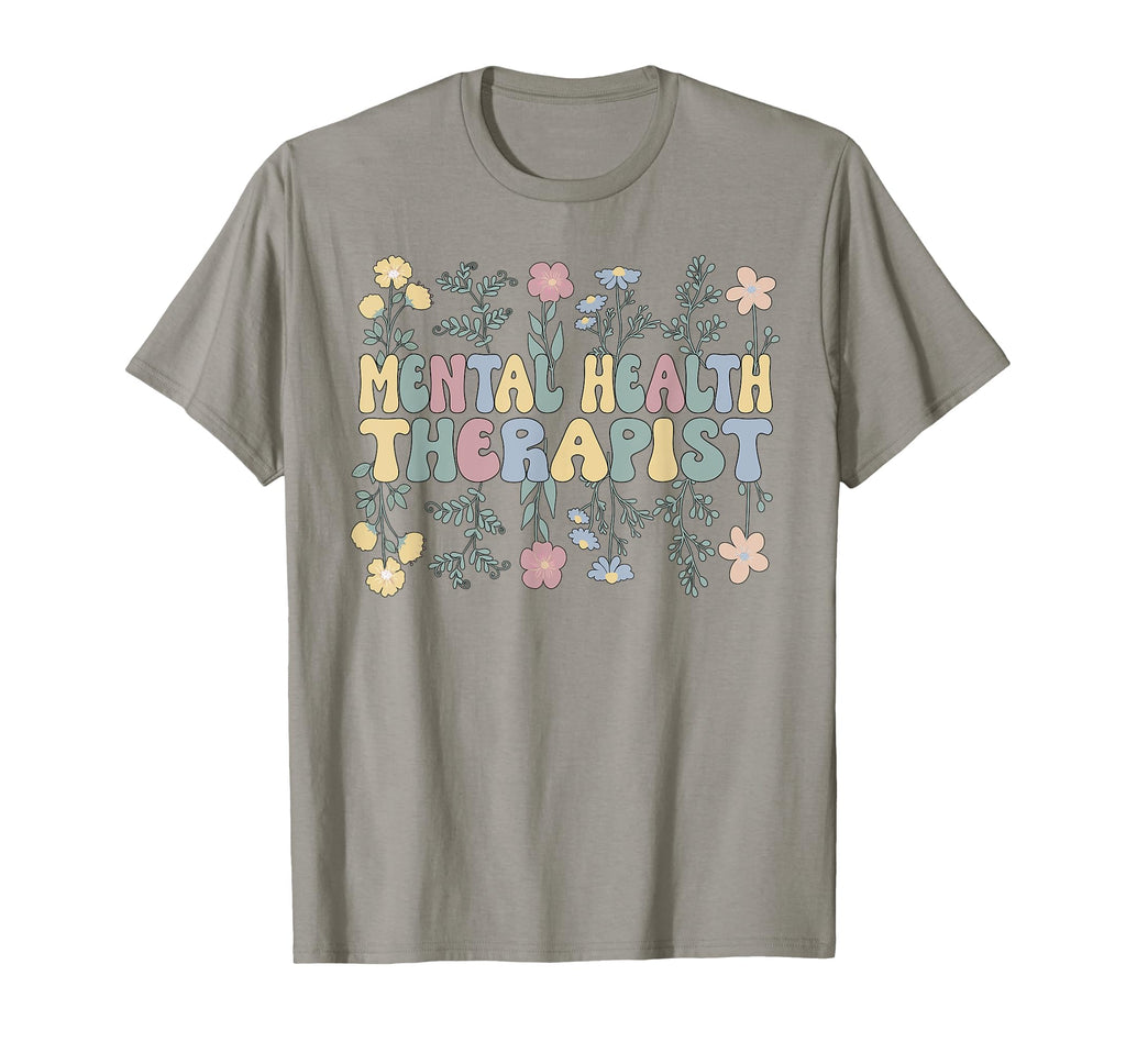 Groovy Mental Health Therapist Mental T-Shirt - Graphic Print Men Women - T-Shirt, Sweatshirt, Hoodie