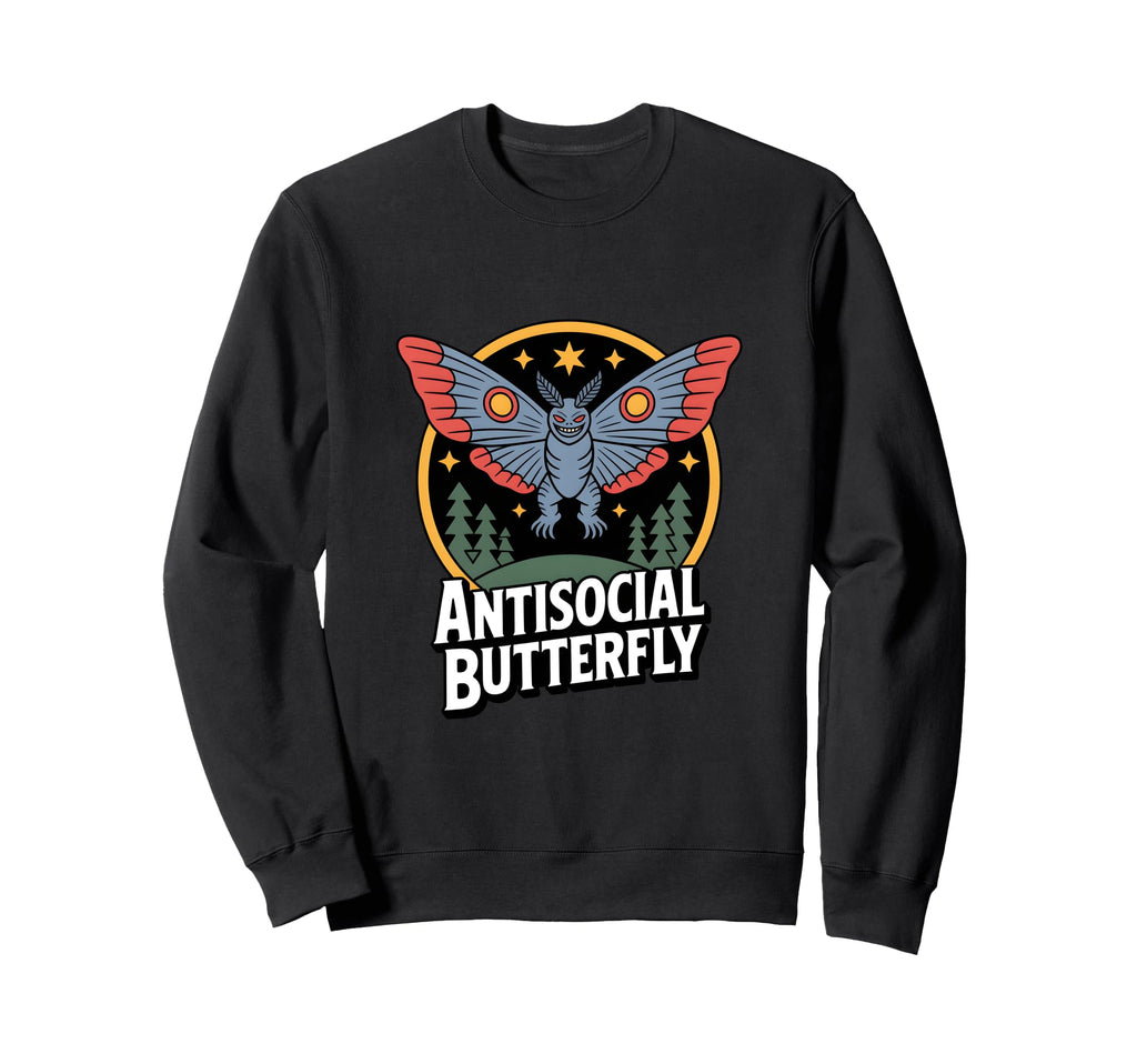 Moth Mann Cryptid Mothman Anti Sweatshirt - Aesthetic Graphic for Adults - T-Shirt, Sweatshirt, Hoodie