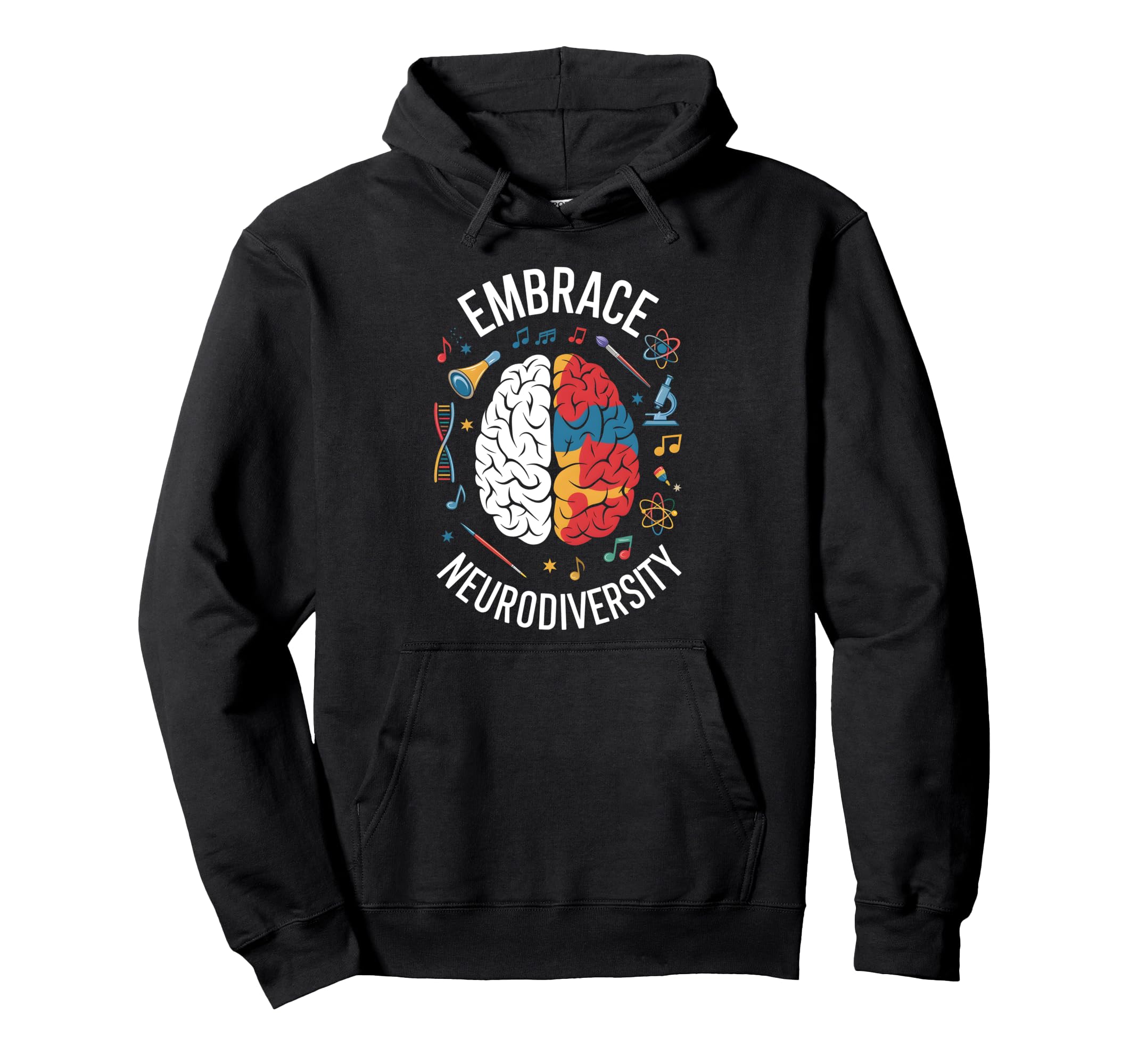 Embrace Neurodiversity Brain Adhd Autism Hoodie - Trendy Graphic Unisex - T-Shirt, Sweatshirt, Hoodie