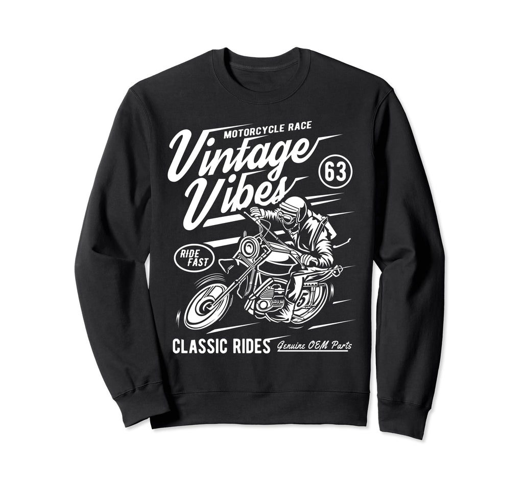 Vibes Rides Motorcycle Race Sweatshirt - Graphic Print Unisex - T-Shirt, Sweatshirt, Hoodie