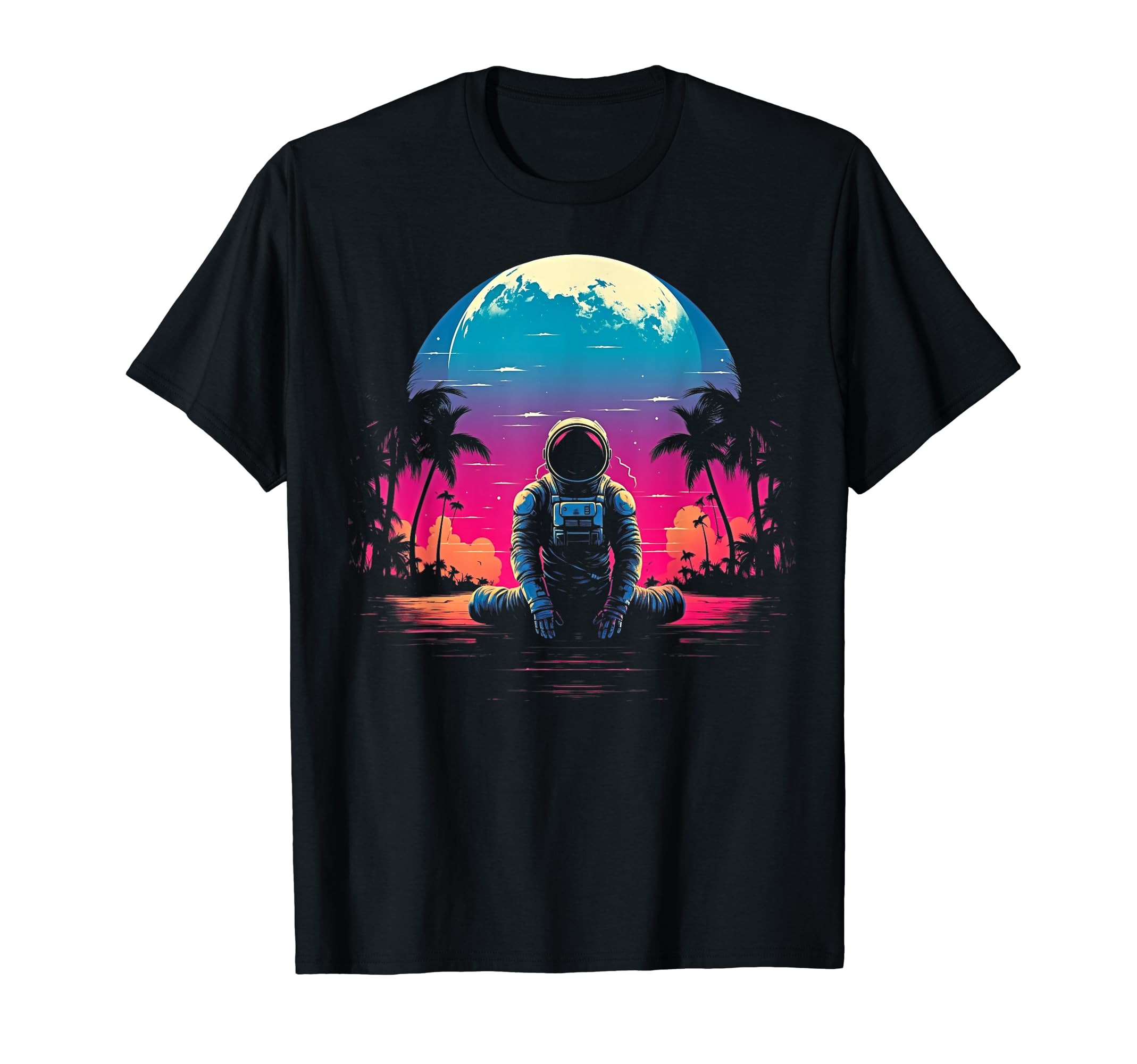 Synthwave Astronaut Cyberpunk 80S T-Shirt - Fun Novelty Design Men Women - T-Shirt, Sweatshirt, Hoodie