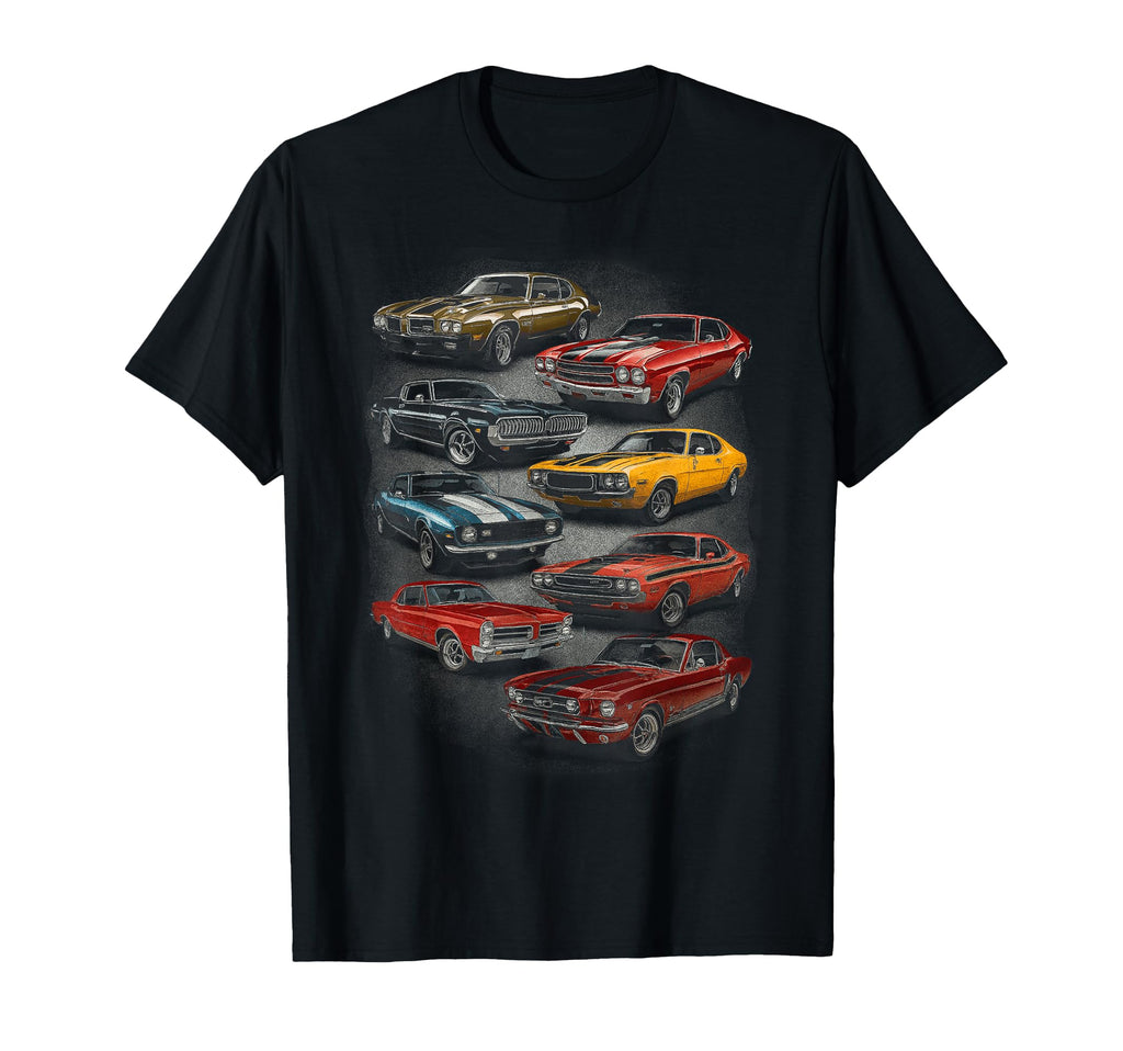 American Iconic Muscle Car Artwork T-Shirt - Minimalist Print for Adults - T-Shirt, Sweatshirt, Hoodie