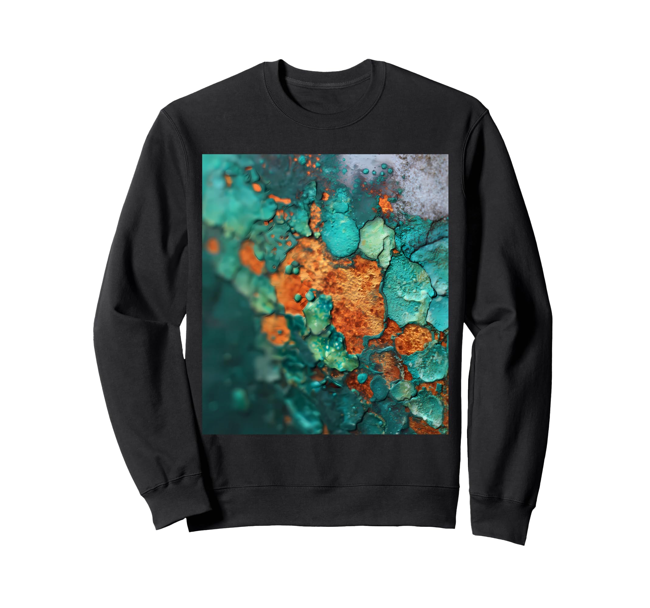 Teal And Orange Patina Oxidation Sweatshirt - Novelty Apparel Unisex - T-Shirt, Sweatshirt, Hoodie