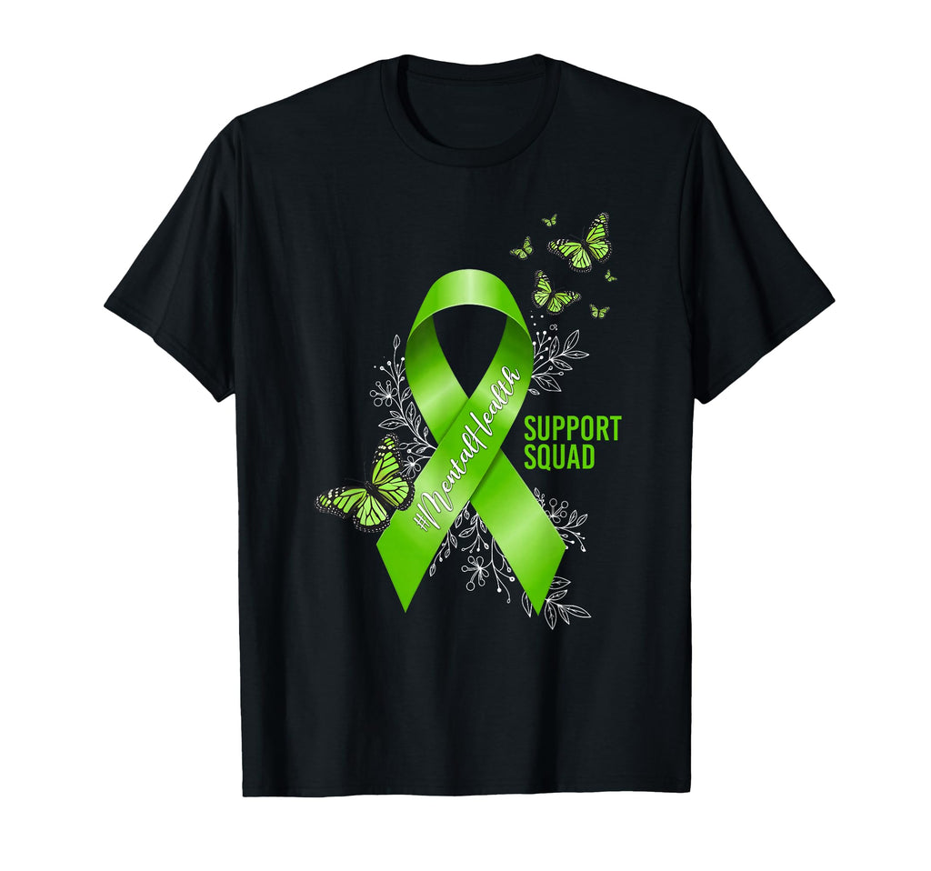 Support Squad Green Ribbon Mental T-Shirt - Custom Art Print for Adults - T-Shirt, Sweatshirt, Hoodie