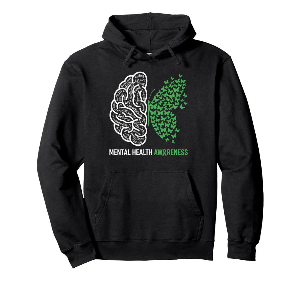 Mental Health Awareness Butterflies Hoodie - Streetwear Style Unisex - T-Shirt, Sweatshirt, Hoodie