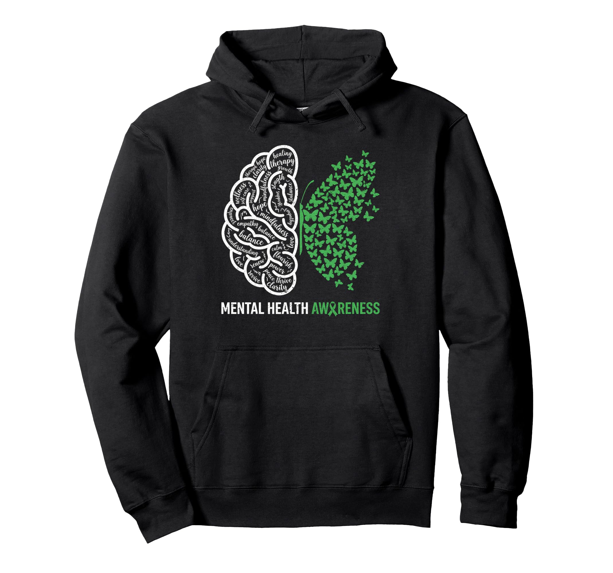 Mental Health Awareness Butterflies Hoodie - Streetwear Style Unisex - T-Shirt, Sweatshirt, Hoodie
