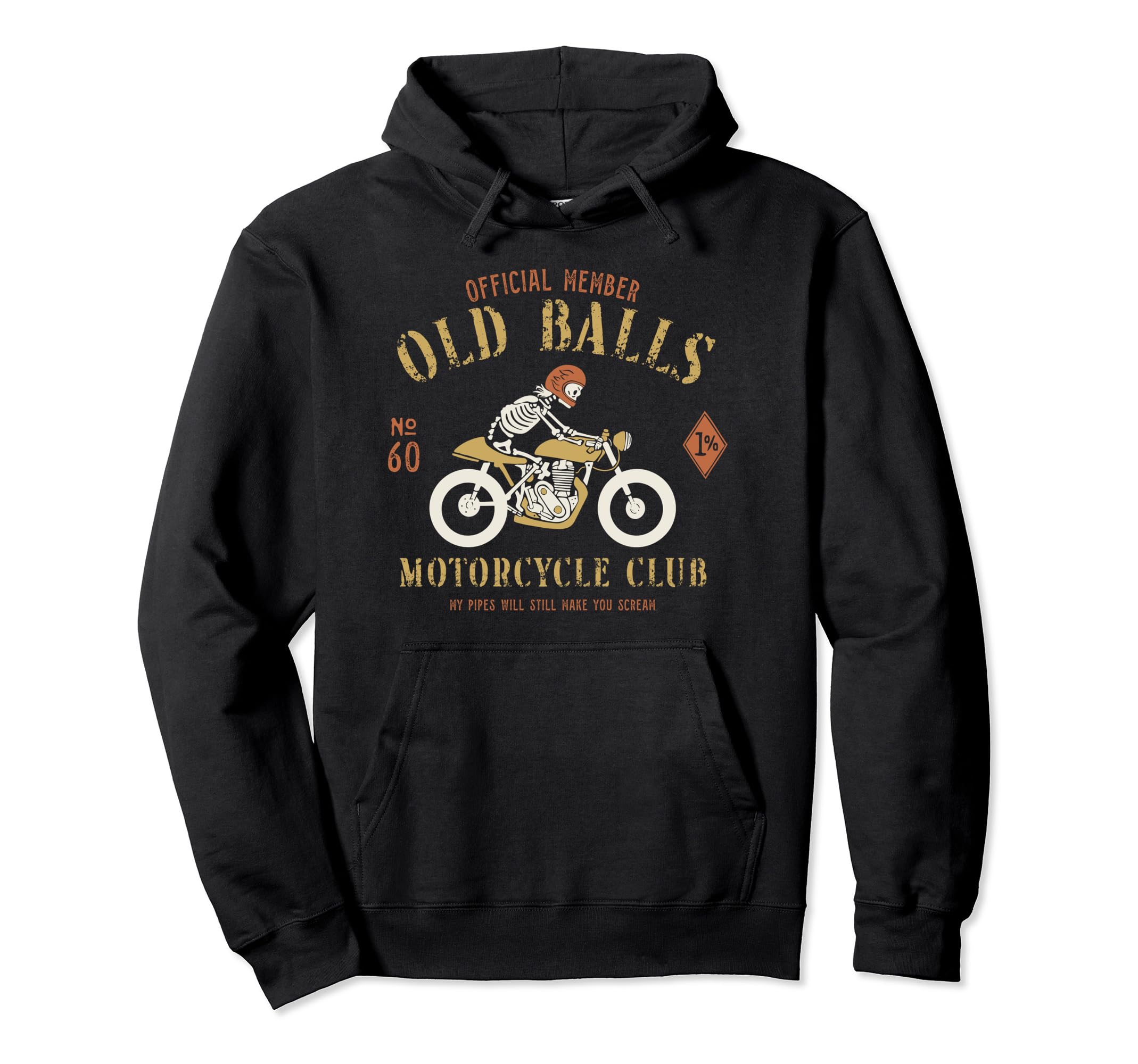 Motorcycle Biker Mens 60Th Birthday Hoodie - Aesthetic Graphic Unisex - T-Shirt, Sweatshirt, Hoodie