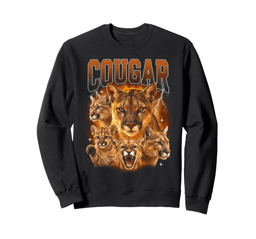 Cougar Mountain Lion 90S Bootleg Sweatshirt - Novelty Apparel Unisex - T-Shirt, Sweatshirt, Hoodie