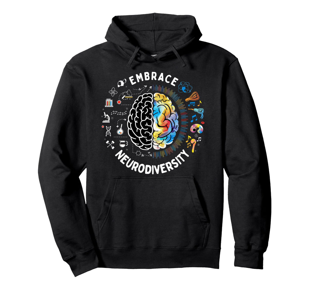 Embrace Neurodiversity Autism Hoodie - Minimalist Print for Adults - T-Shirt, Sweatshirt, Hoodie