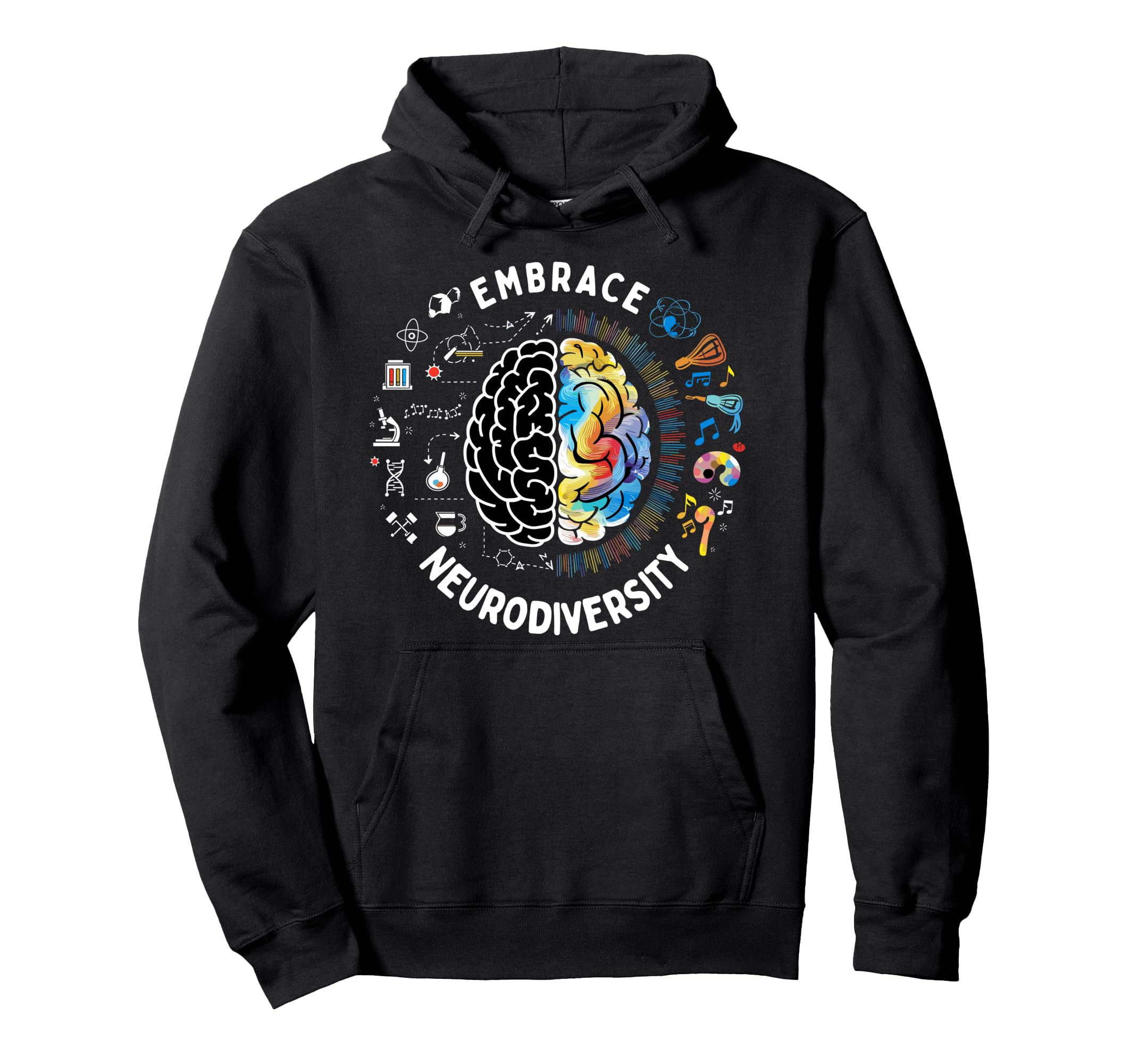 Embrace Neurodiversity Autism Hoodie - Minimalist Print for Adults - T-Shirt, Sweatshirt, Hoodie