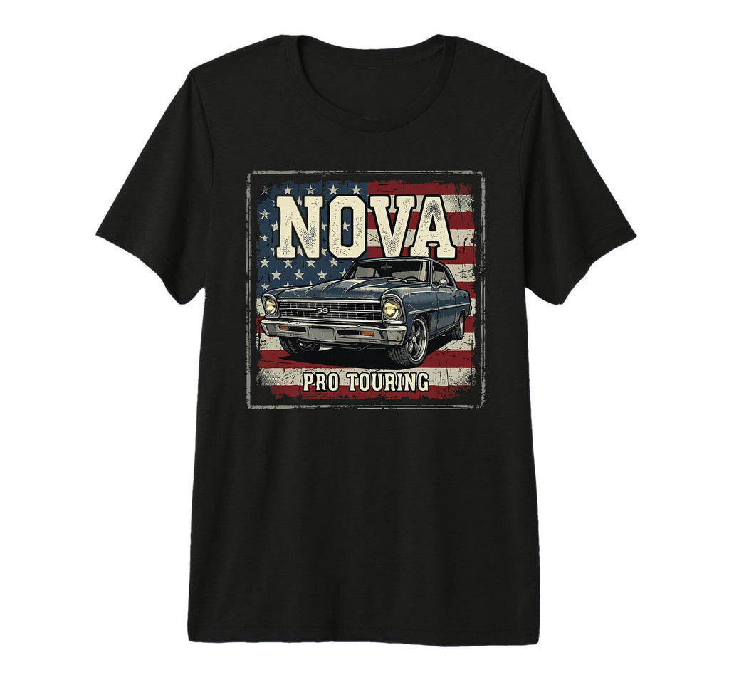 1966 1967 Nova Ss Pro Touring Usa Flag T-Shirt - Novelty Apparel Men Women - T-Shirt, Sweatshirt, Hoodie