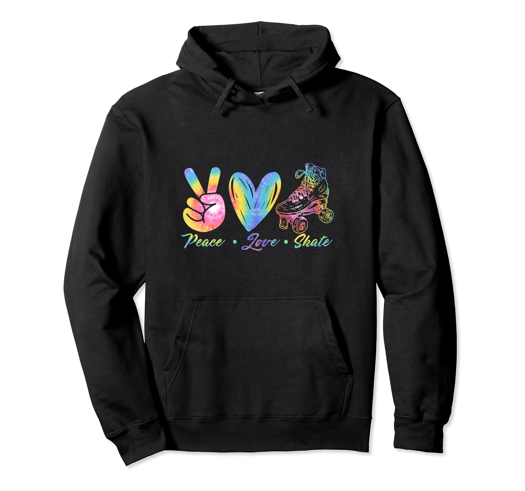 Peace Love Skate Roller Skating Peace Hoodie - Streetwear Style Men Women - T-Shirt, Sweatshirt, Hoodie