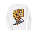 Lets Ski Gradient Mountain Skier Sweatshirt - Custom Art Print Unisex - T-Shirt, Sweatshirt, Hoodie