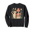 Mushroom Cat Under Moon 70S Aesthetic Sweatshirt - Streetwear Style Unisex - T-Shirt, Sweatshirt, Hoodie