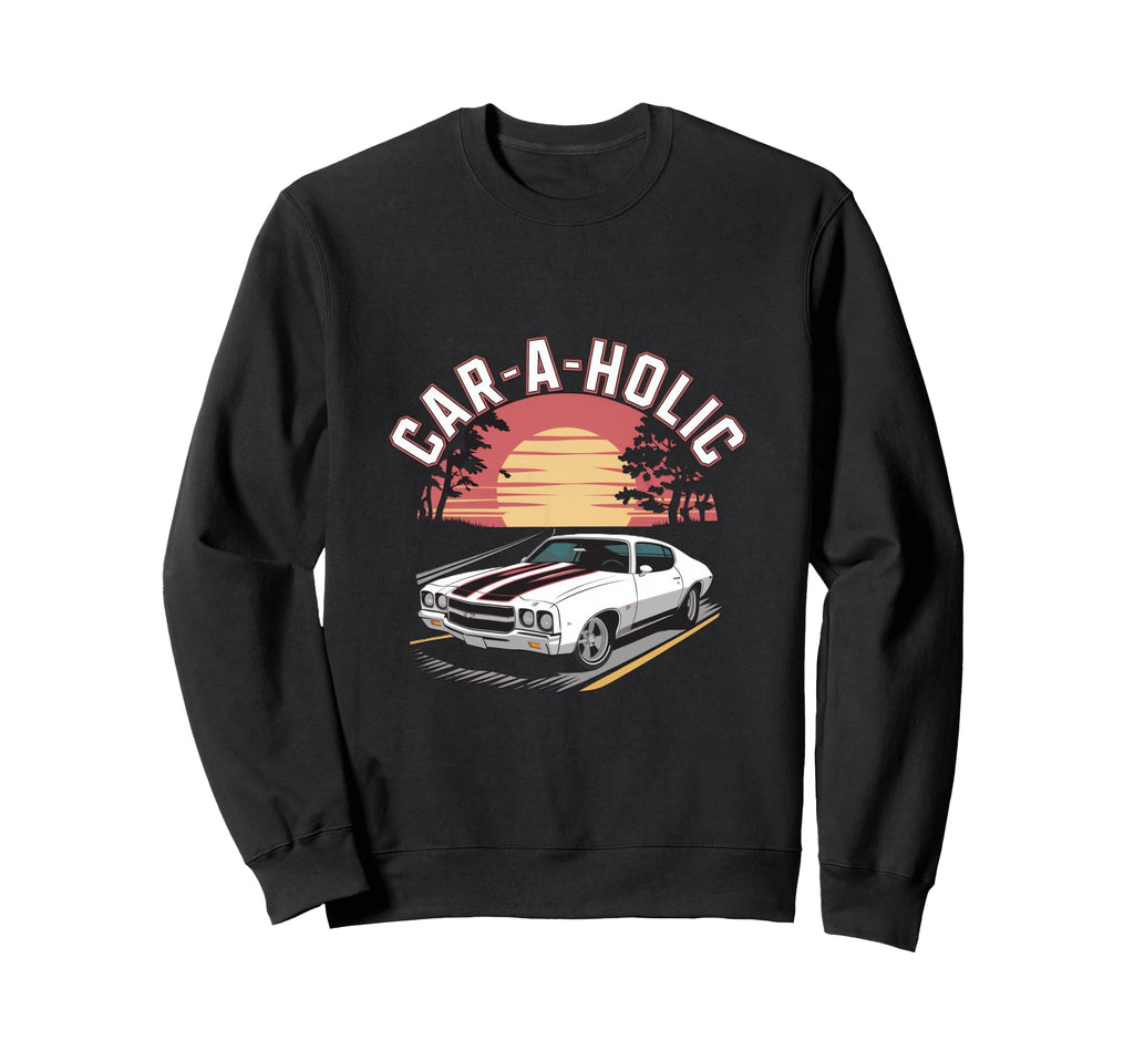 Car Holic Sunset Car Sweatshirt - Casual Everyday Wear for Adults - T-Shirt, Sweatshirt, Hoodie