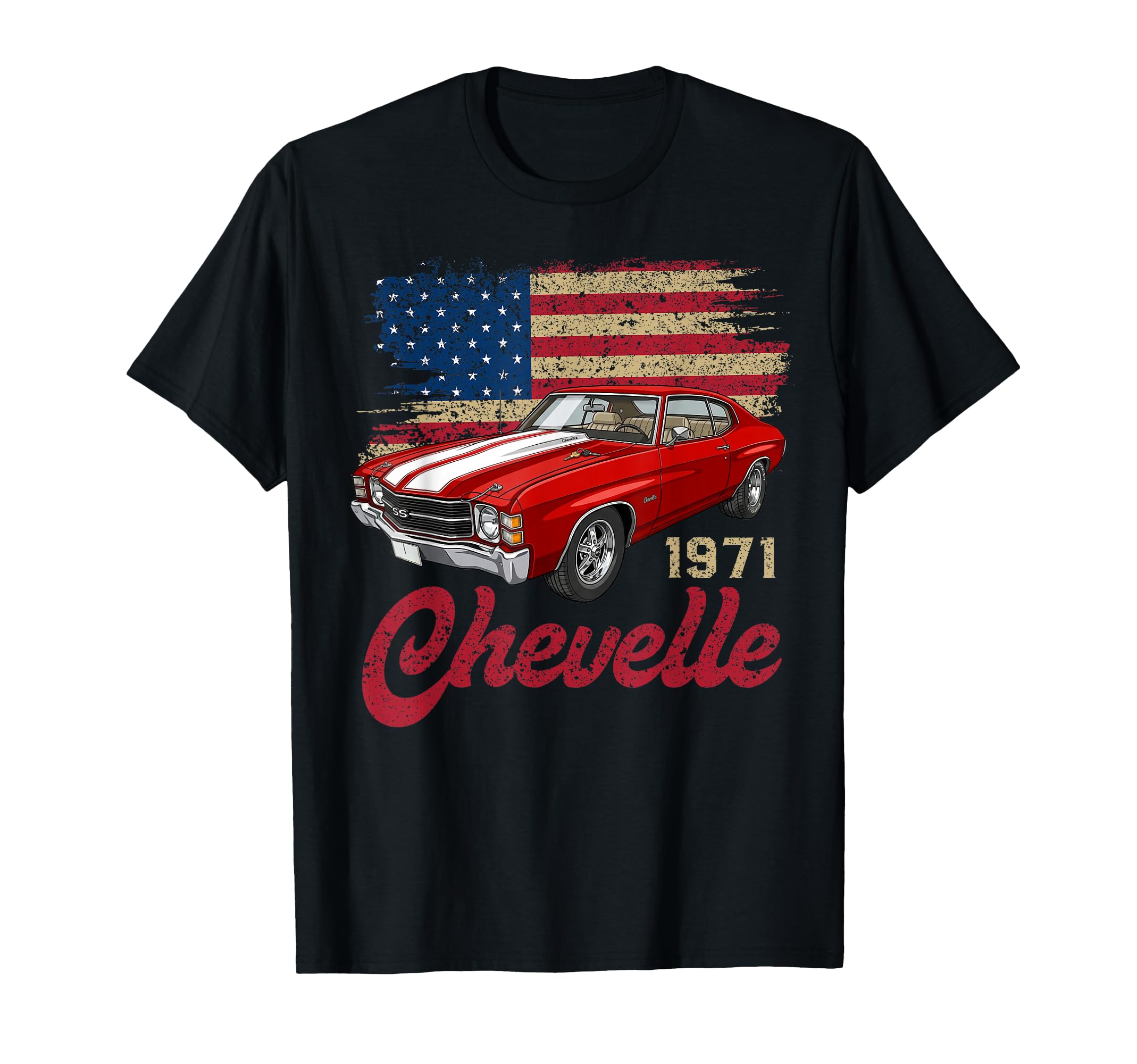 1971 Chevelle 71 American Muscle T-Shirt - Fun Novelty Design for Adults - T-Shirt, Sweatshirt, Hoodie