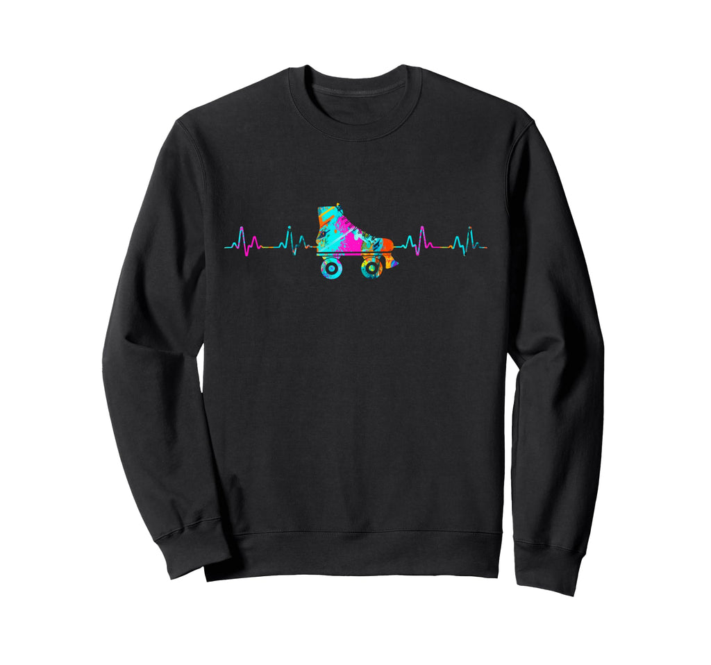 Roller Skating Skate Heartbeat Sweatshirt - Trendy Graphic Unisex - T-Shirt, Sweatshirt, Hoodie