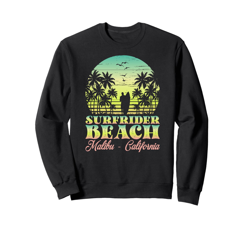 Waves Sunsets Surfrider Beach Malibu Sweatshirt - Trendy Graphic Men Women - T-Shirt, Sweatshirt, Hoodie
