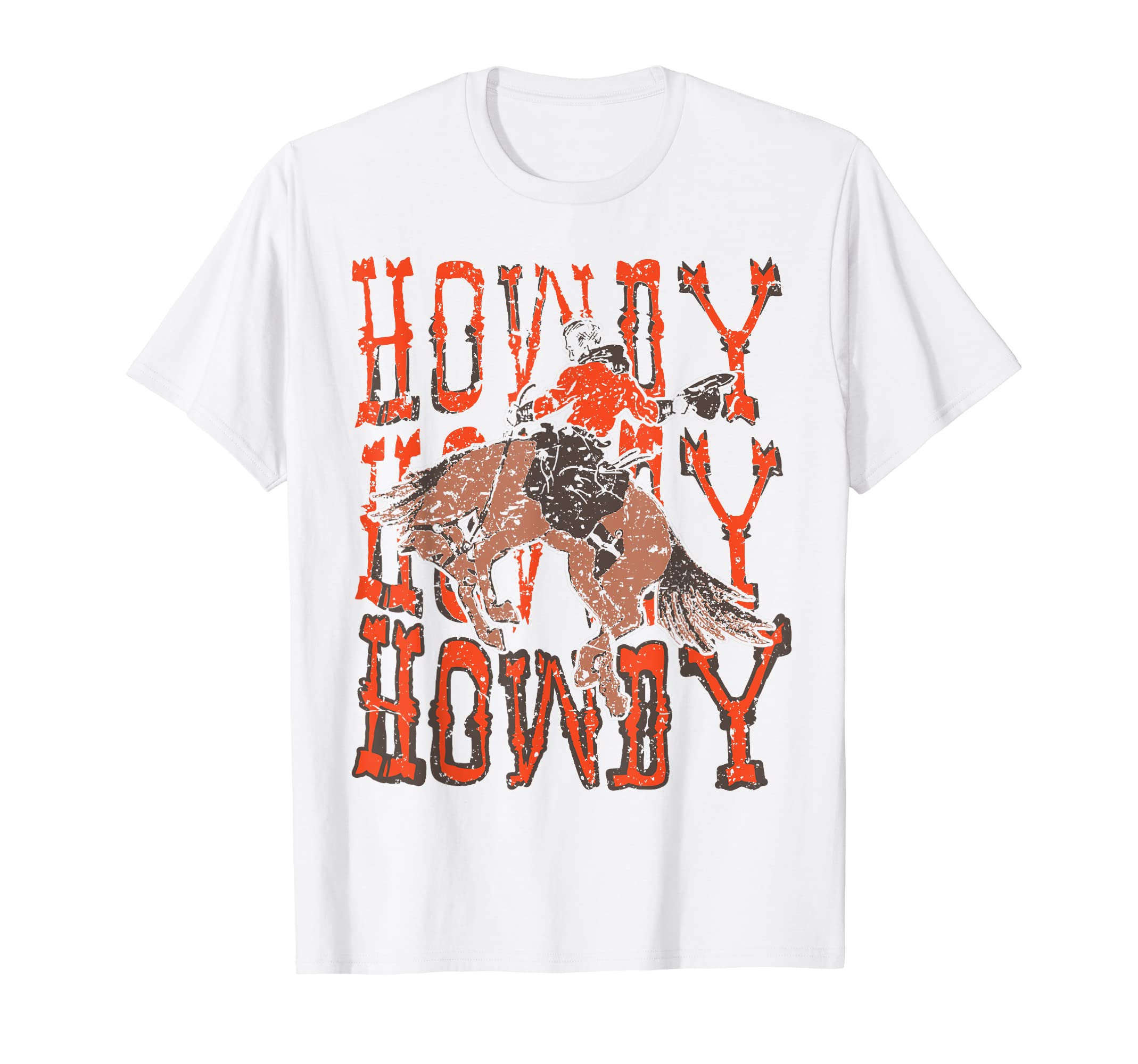 Rodeo White Howdy Western Cowboy Hat T-Shirt - Novelty Apparel Men Women - T-Shirt, Sweatshirt, Hoodie