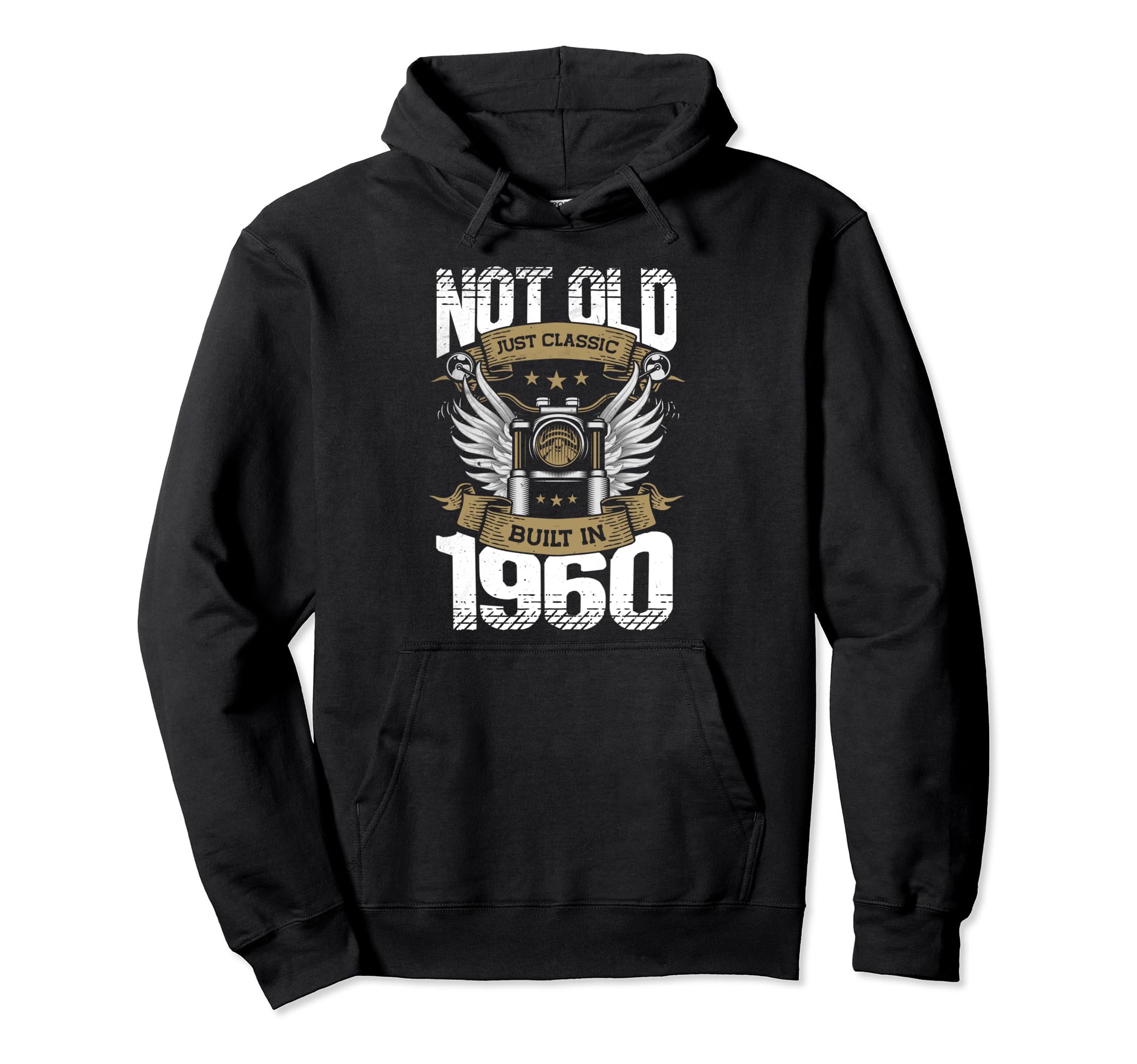 Motorcycle Biker Birthday Built 1960 Hoodie - Custom Art Print Men Women - T-Shirt, Sweatshirt, Hoodie