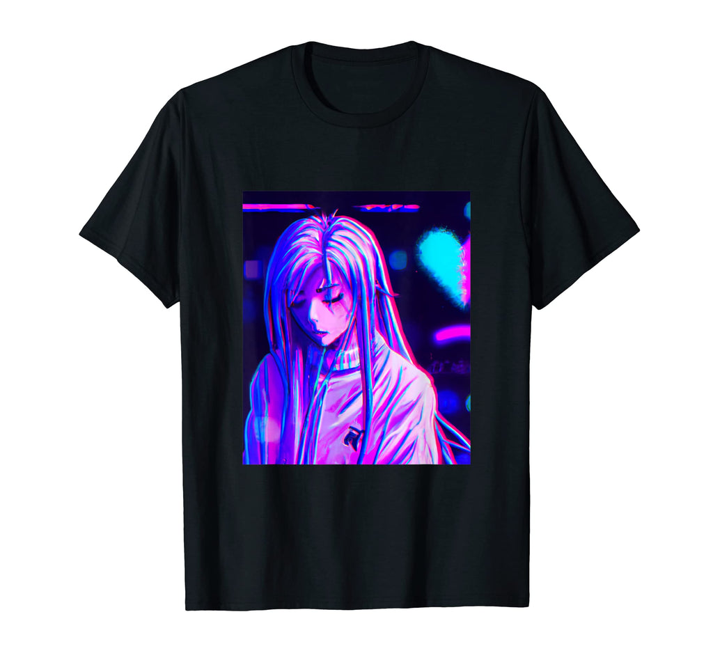 Pastel Aesthetic Anime Synthwave Sad T-Shirt - Graphic Print Men Women - T-Shirt, Sweatshirt, Hoodie