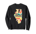 Illinois Pride State Outline Sweatshirt - Minimalist Print Men Women - T-Shirt, Sweatshirt, Hoodie