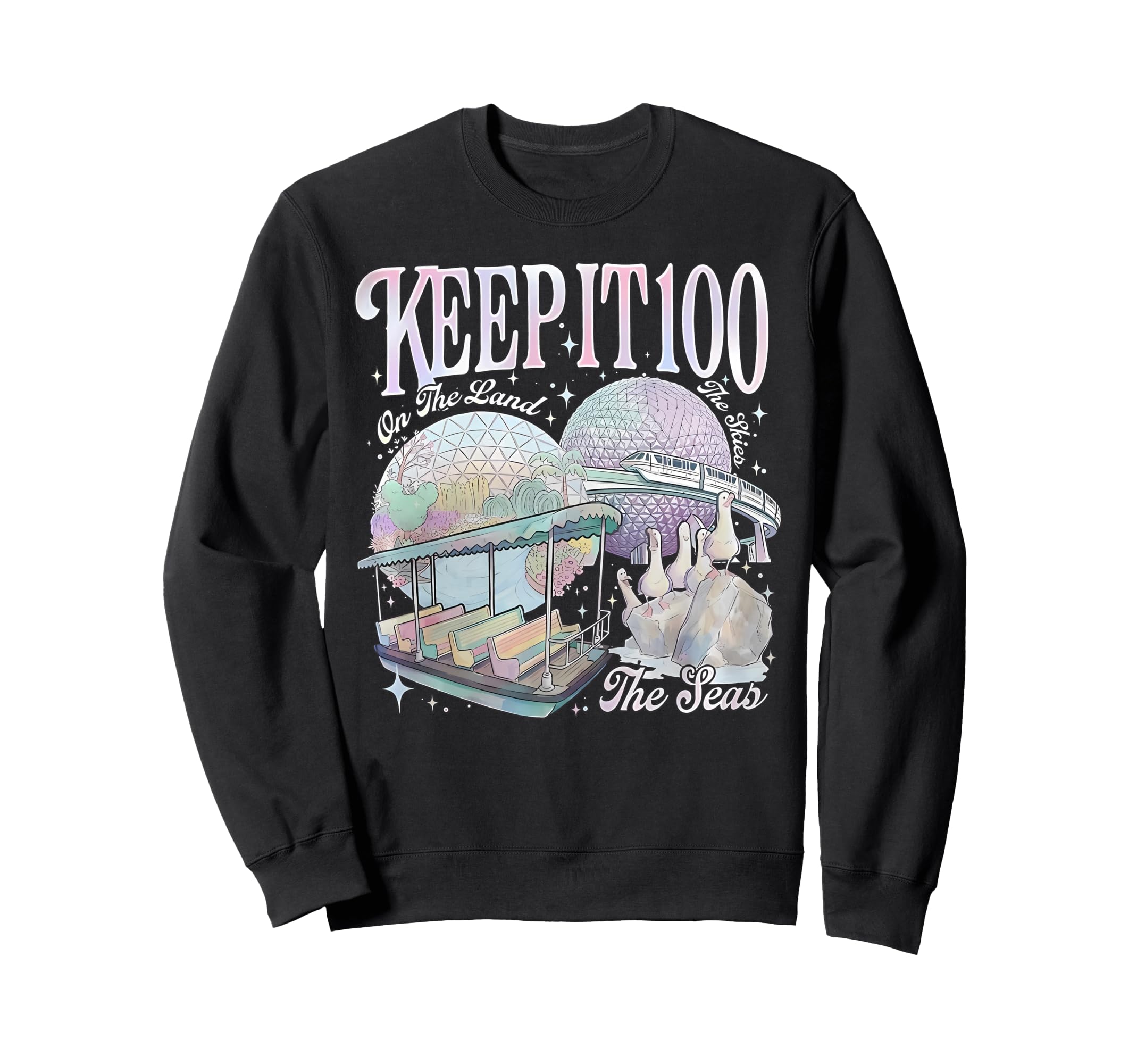 Keep It 100 Transport Art Land Sea Sky Sweatshirt - Novelty Apparel Unisex - T-Shirt, Sweatshirt, Hoodie