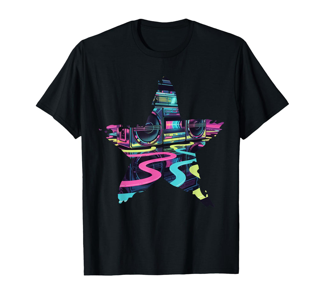 Boombox Star 80S T-Shirt - Graphic Print for Adults - T-Shirt, Sweatshirt, Hoodie